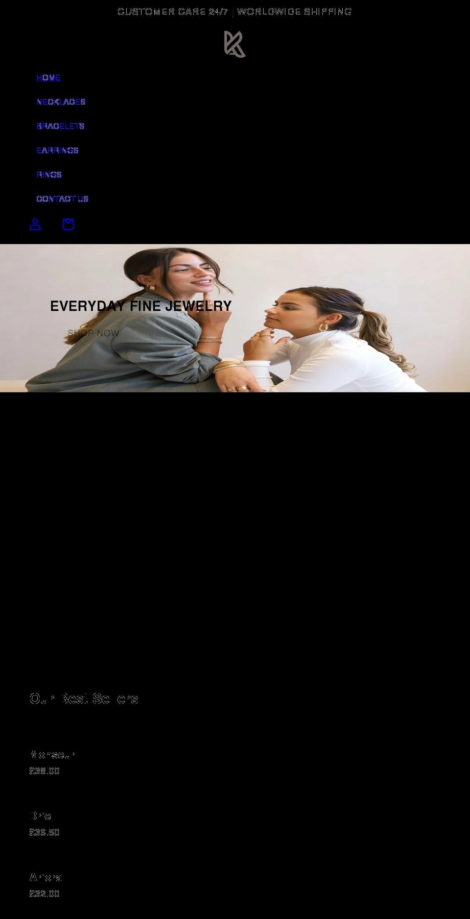 karisajewelry.com shopify website screenshot