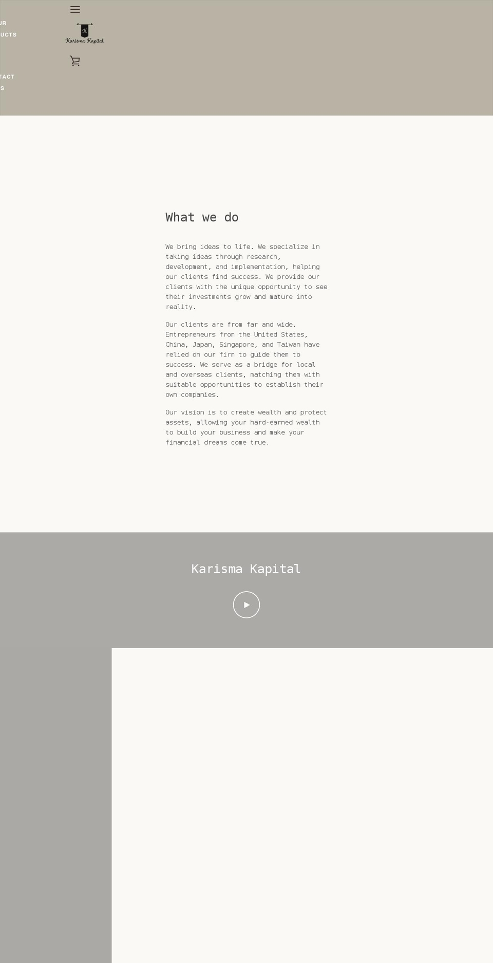 karismakapital.com shopify website screenshot