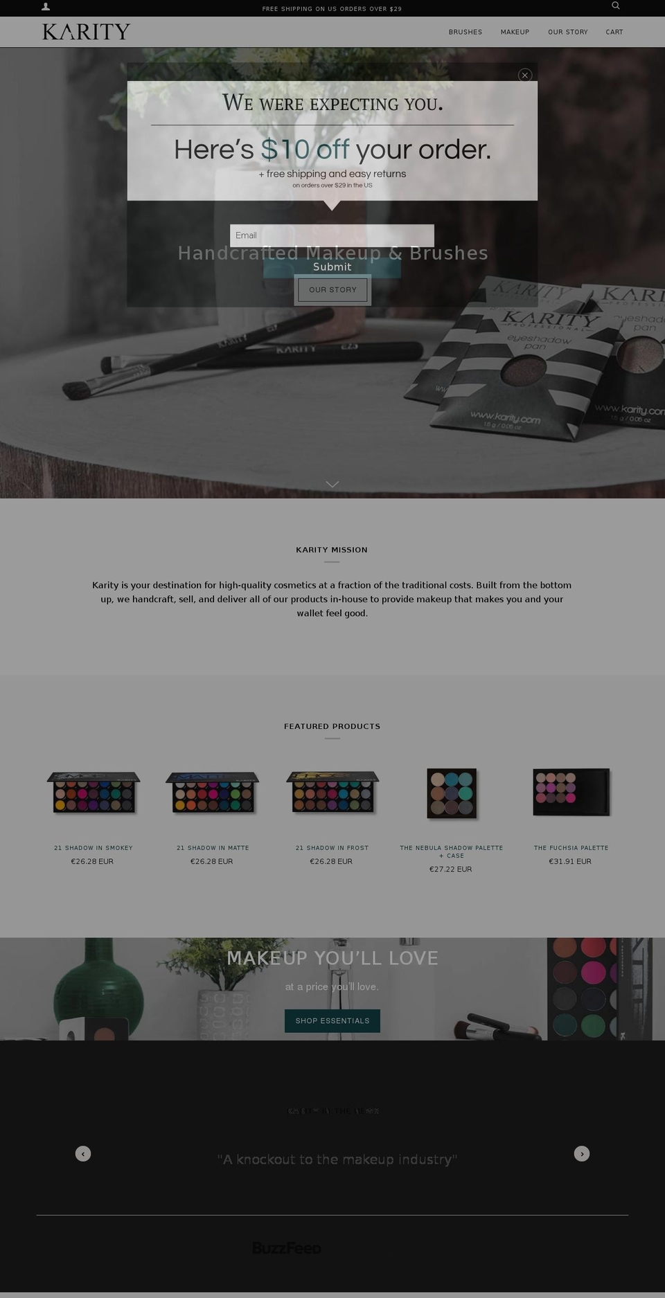 Pipeline Shopify theme site example karity.com