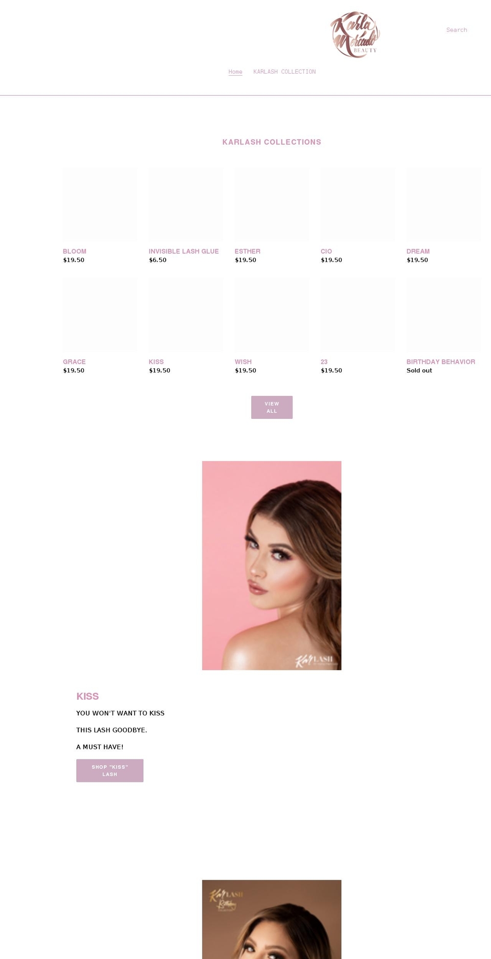 karlamercadobeauty.com shopify website screenshot