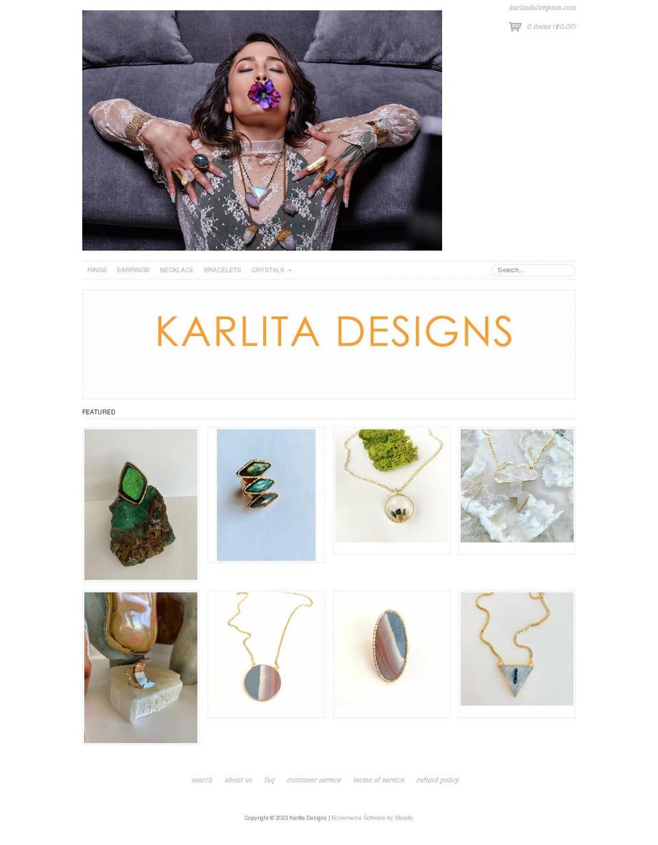 karlita-designs.myshopify.com shopify website screenshot