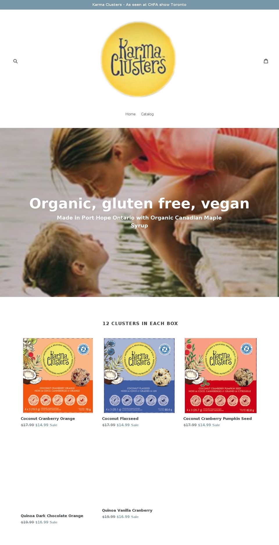 karmaclusters.com — Shopify storefront screenshot