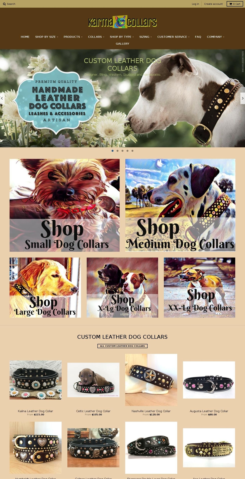 karmacollars.com shopify website screenshot