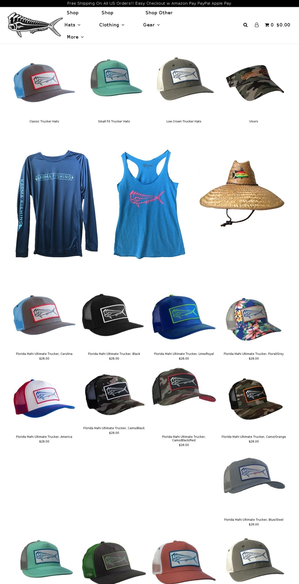 karmafishing.com shopify website screenshot