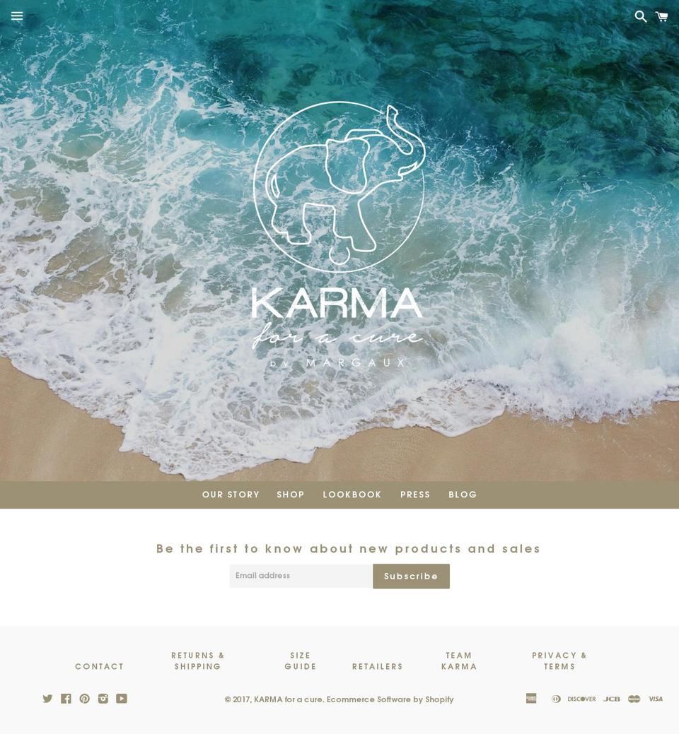 karmaforacure.com shopify website screenshot