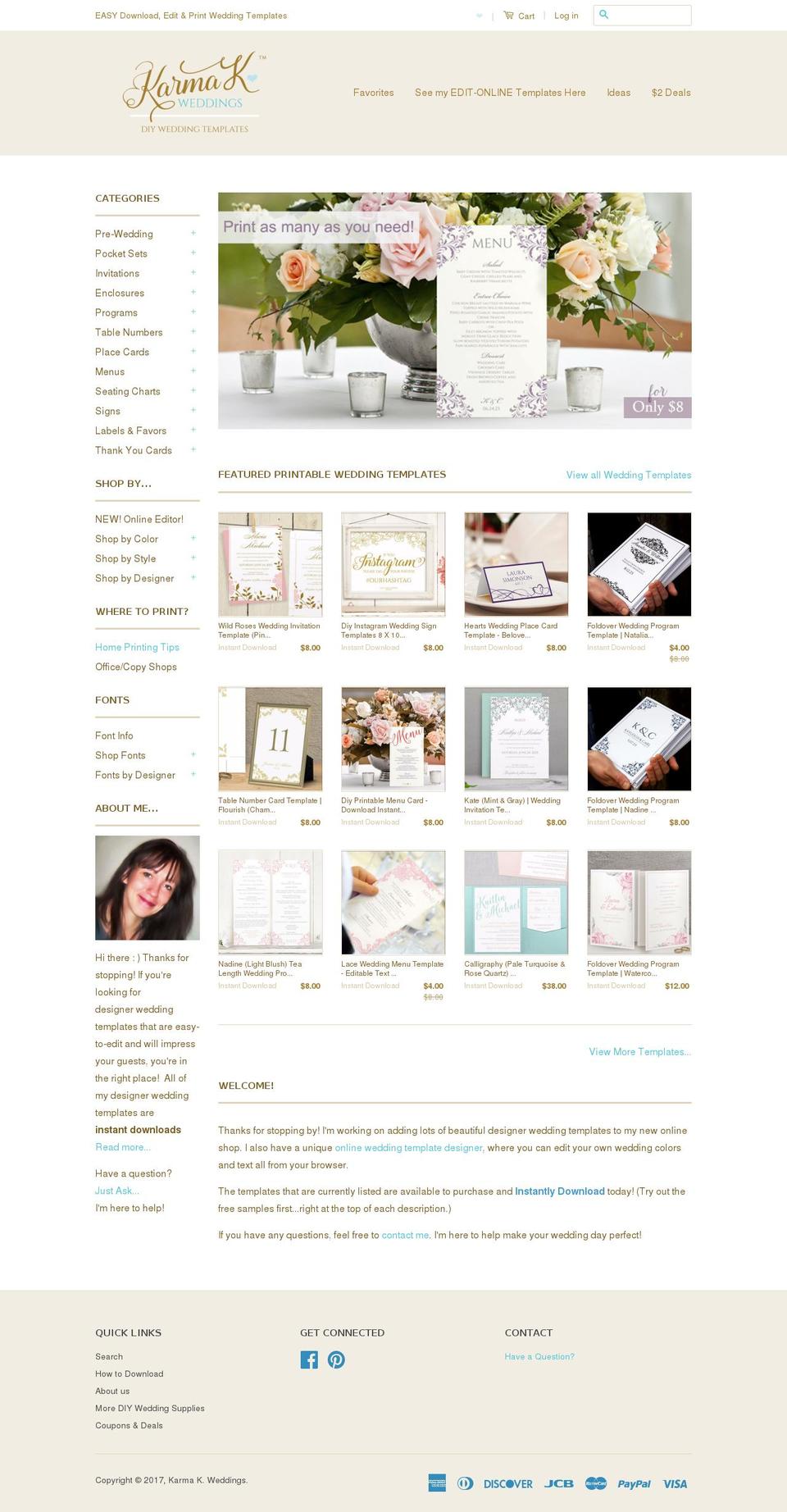karmakweddings.com shopify website screenshot