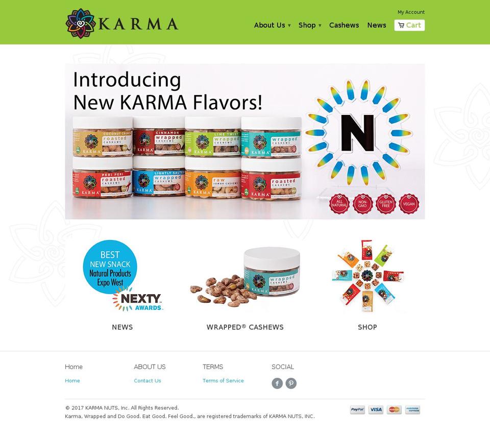 karmanuts.com shopify website screenshot