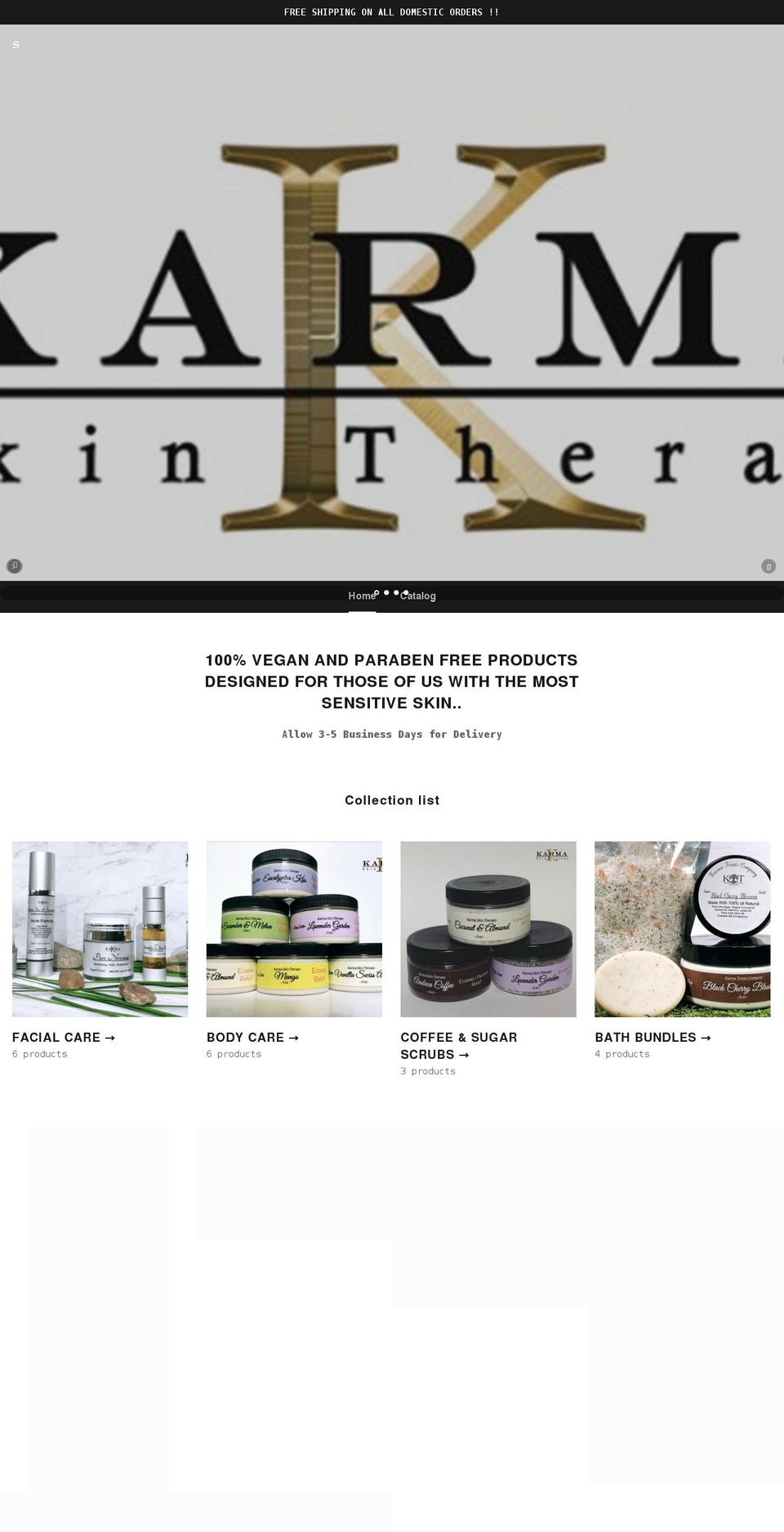 karmaskintherapy.com shopify website screenshot