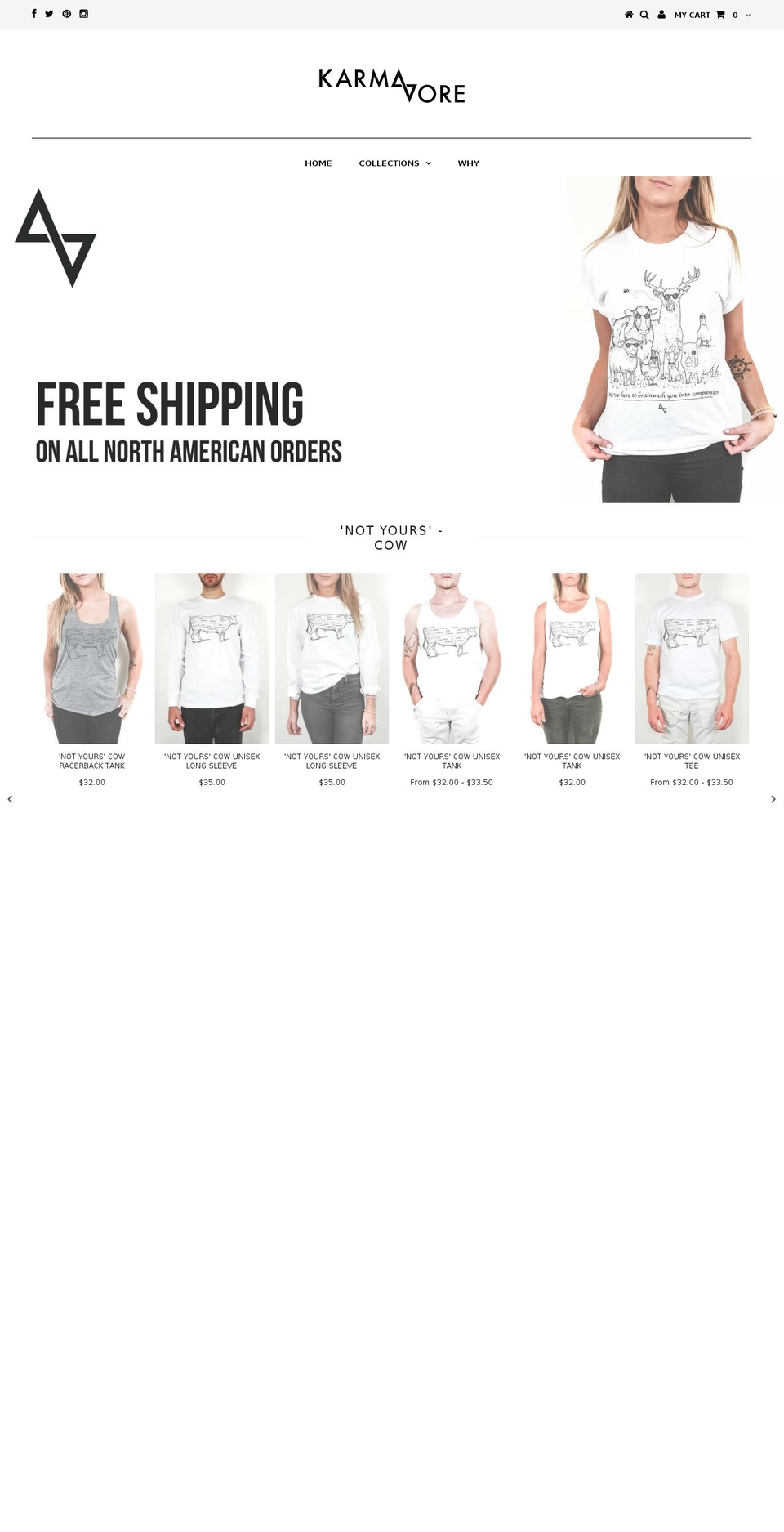 karmavoreapparel.com shopify website screenshot