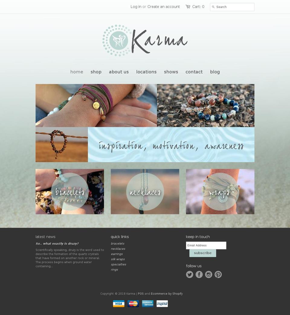 karmawithlove.com — Shopify storefront screenshot