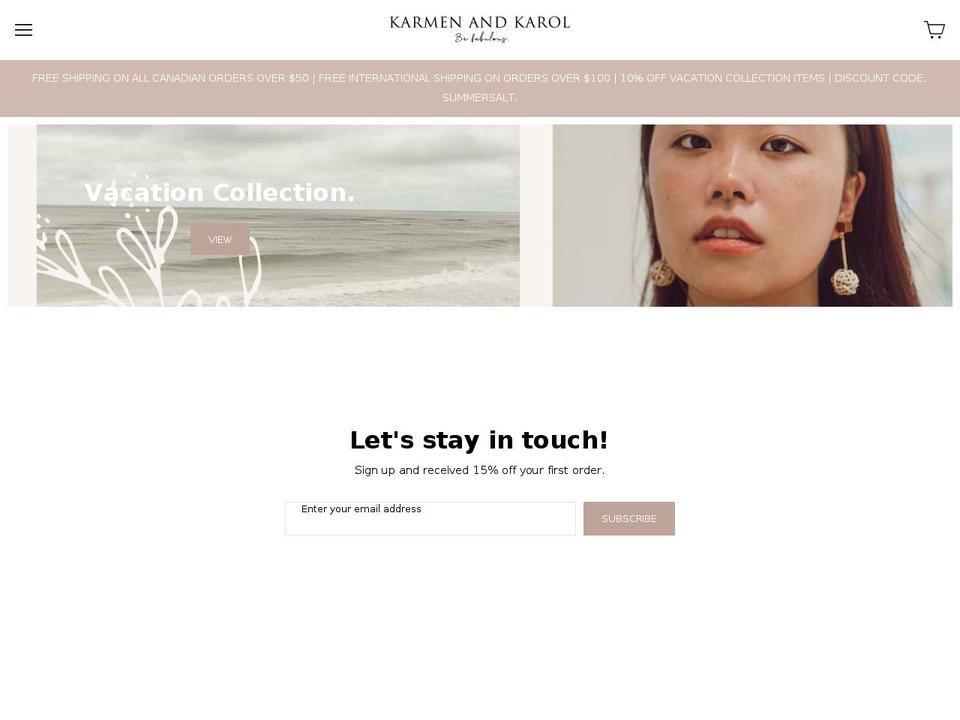 Vogue Shopify theme site example karmenandkarol.com