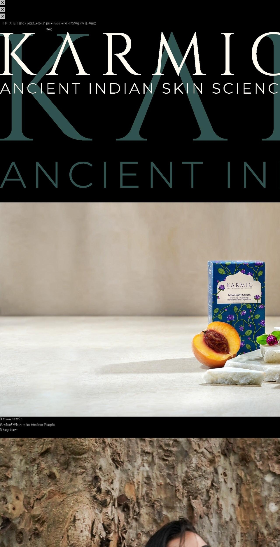 karmicskin.com shopify website screenshot