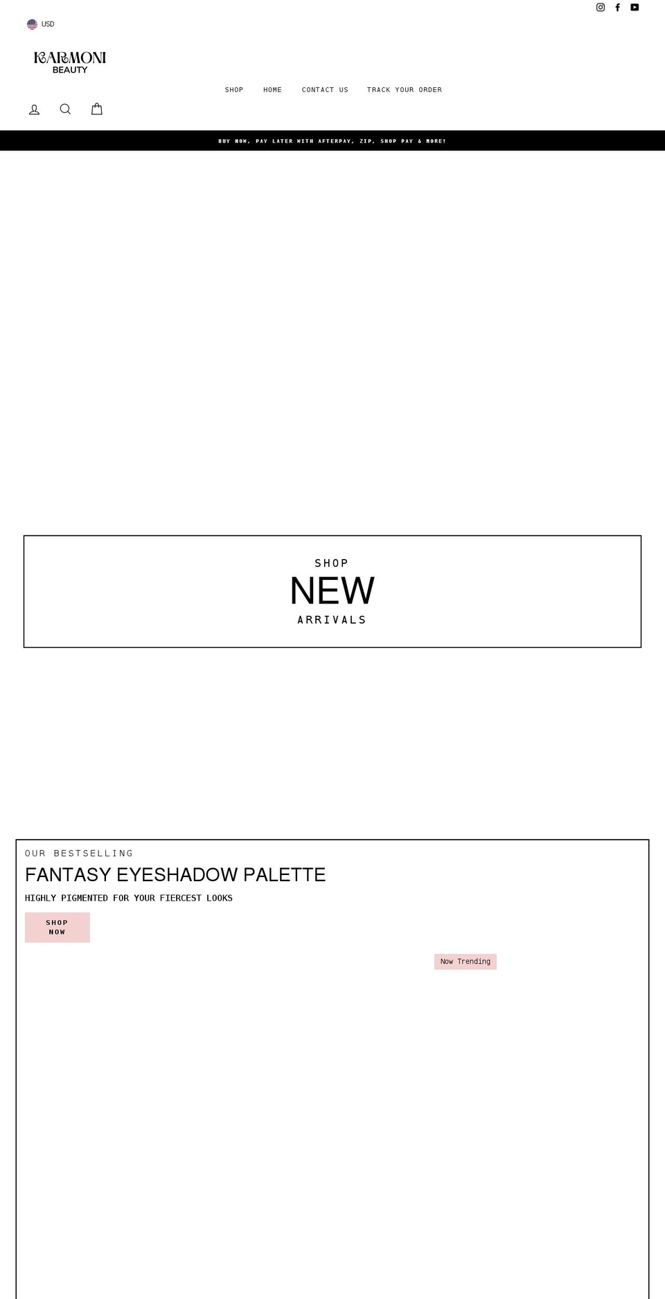 karmonibeauty.com shopify website screenshot