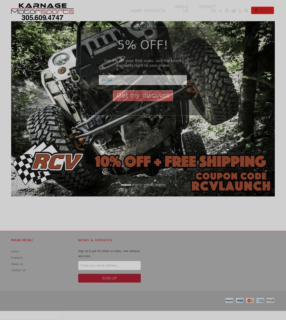 karnageclub.com shopify website screenshot