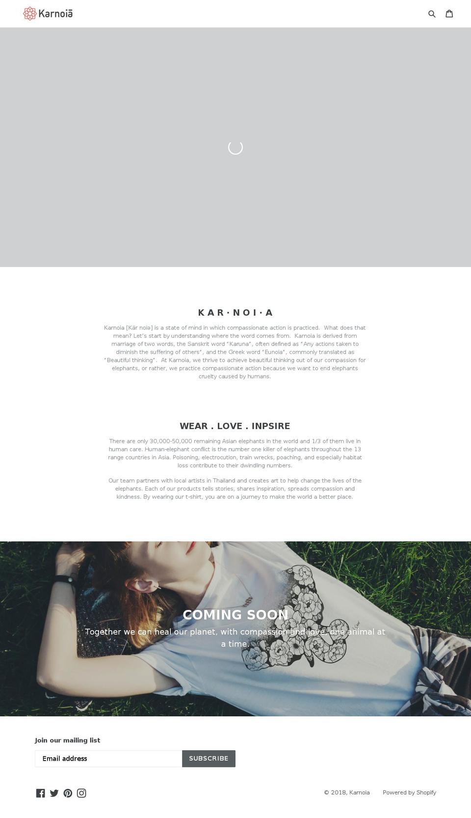 karnoia.com — Shopify storefront screenshot