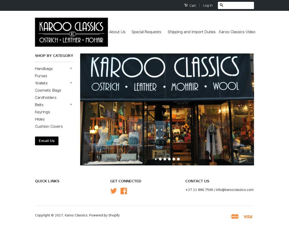 karooclassics.com shopify website screenshot