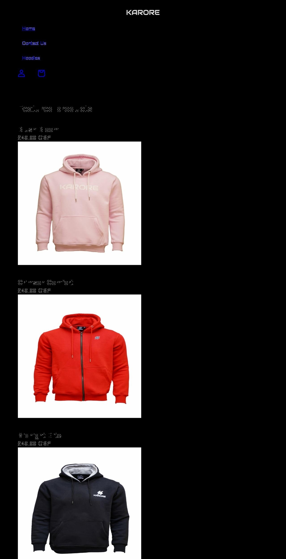 karore.com shopify website screenshot