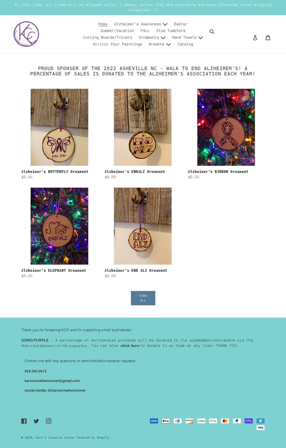 karoscreativecorner.com shopify website screenshot