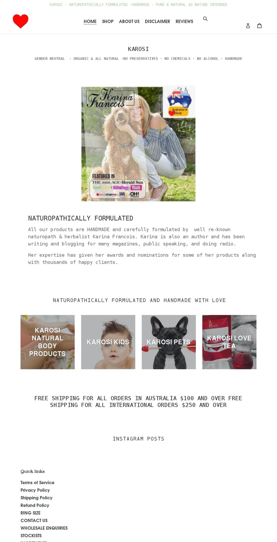 karosi.com.au shopify website screenshot