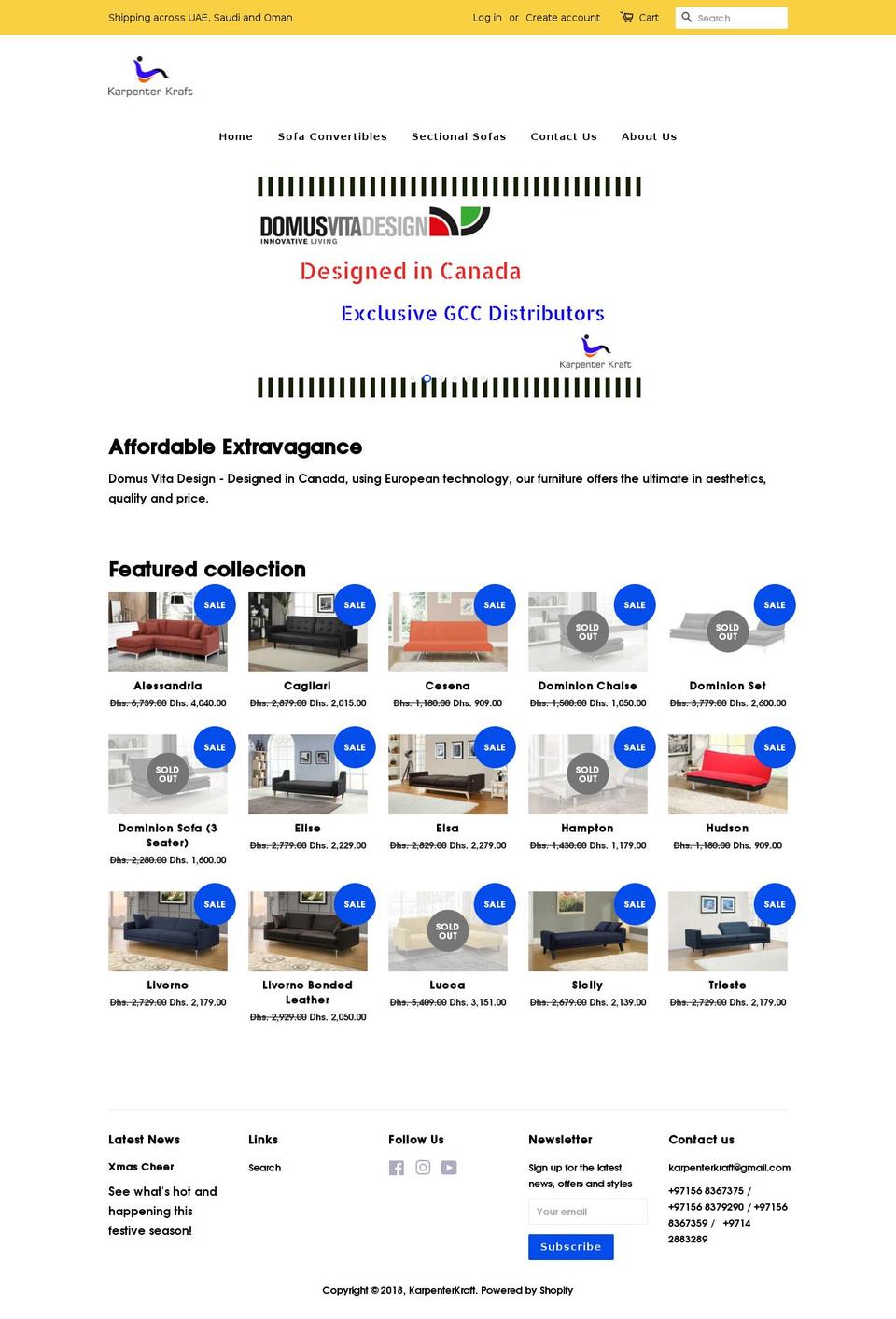 karpenterkraft.com — Shopify storefront screenshot