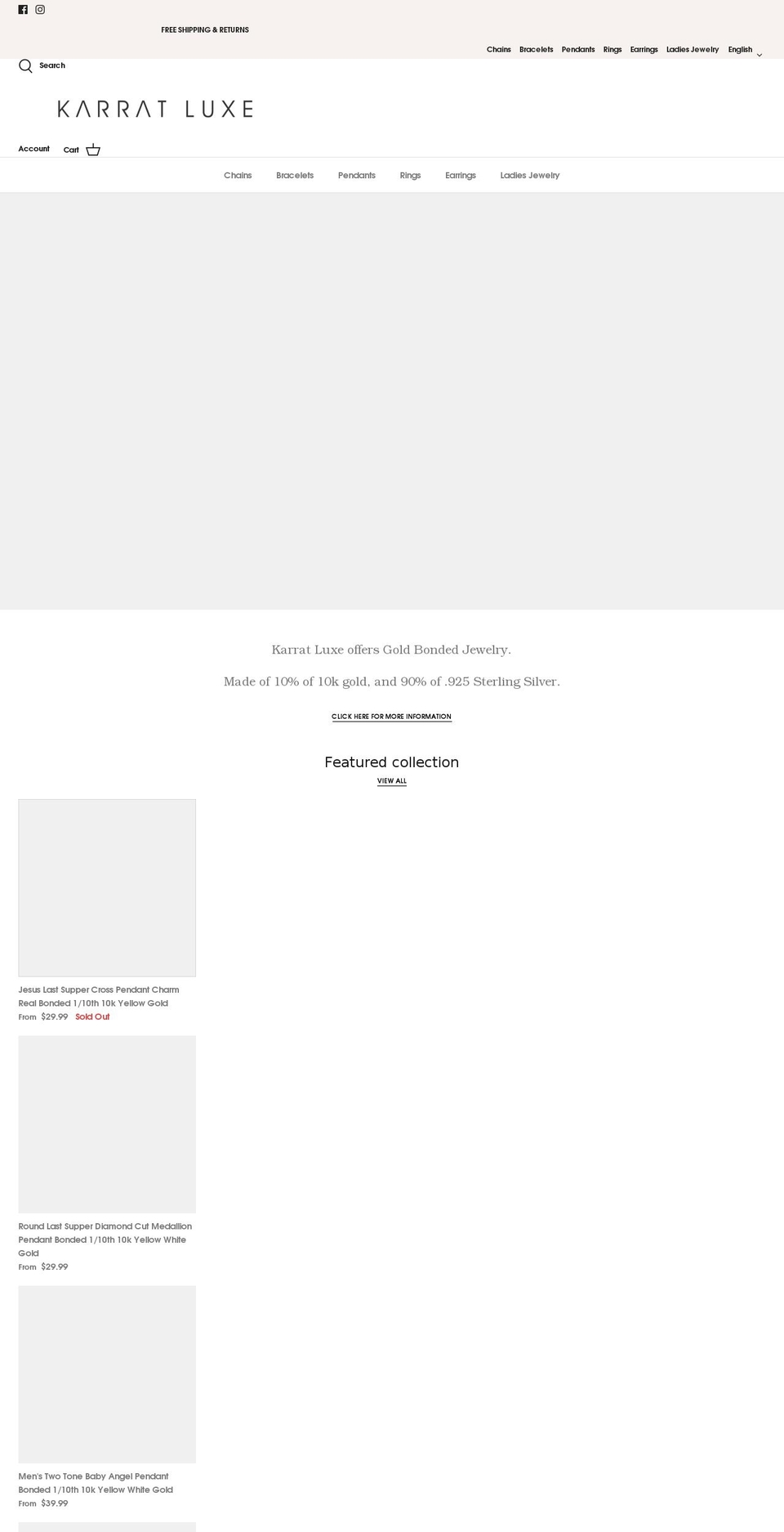 karratluxe.com shopify website screenshot