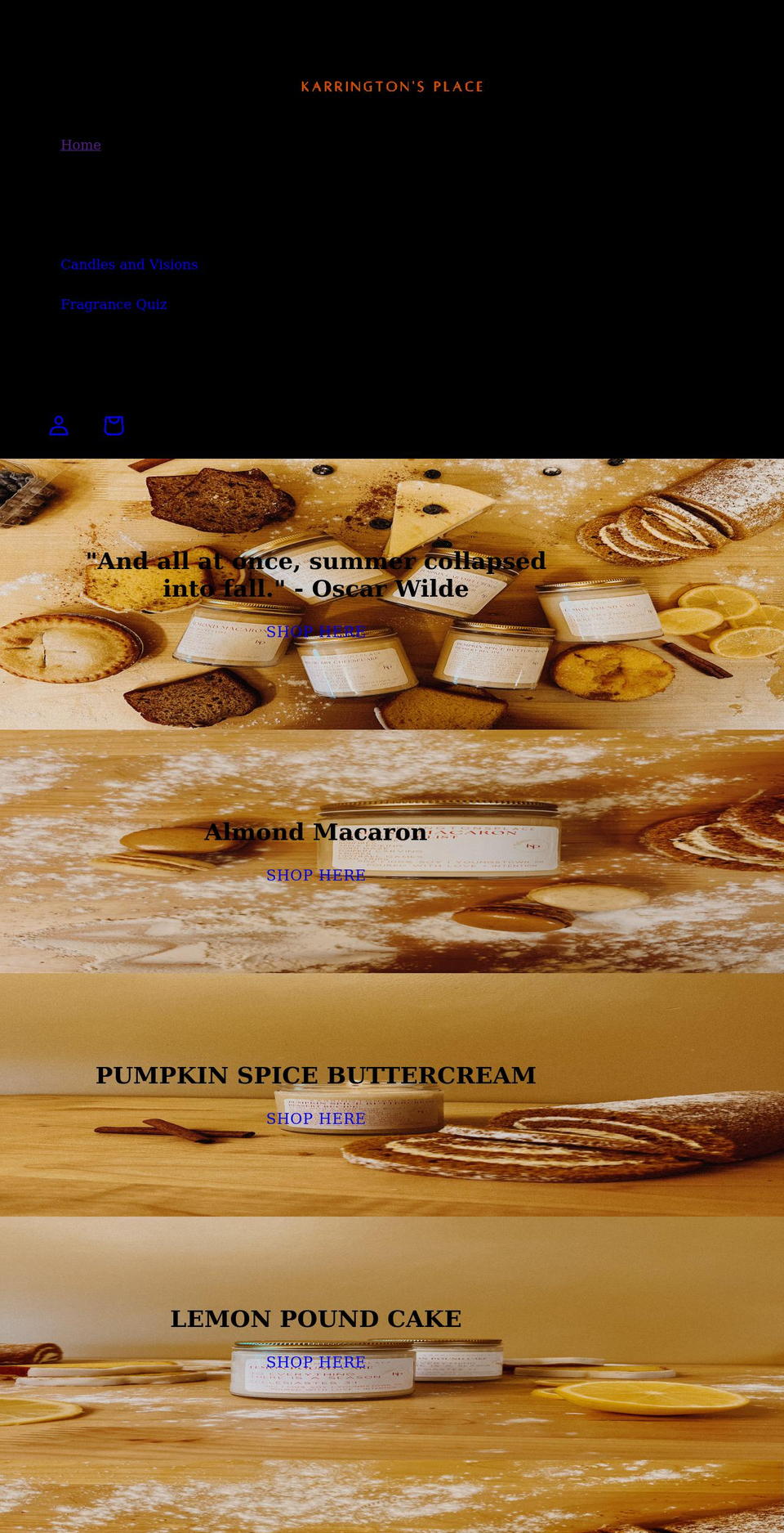 karringtonsplace.com shopify website screenshot