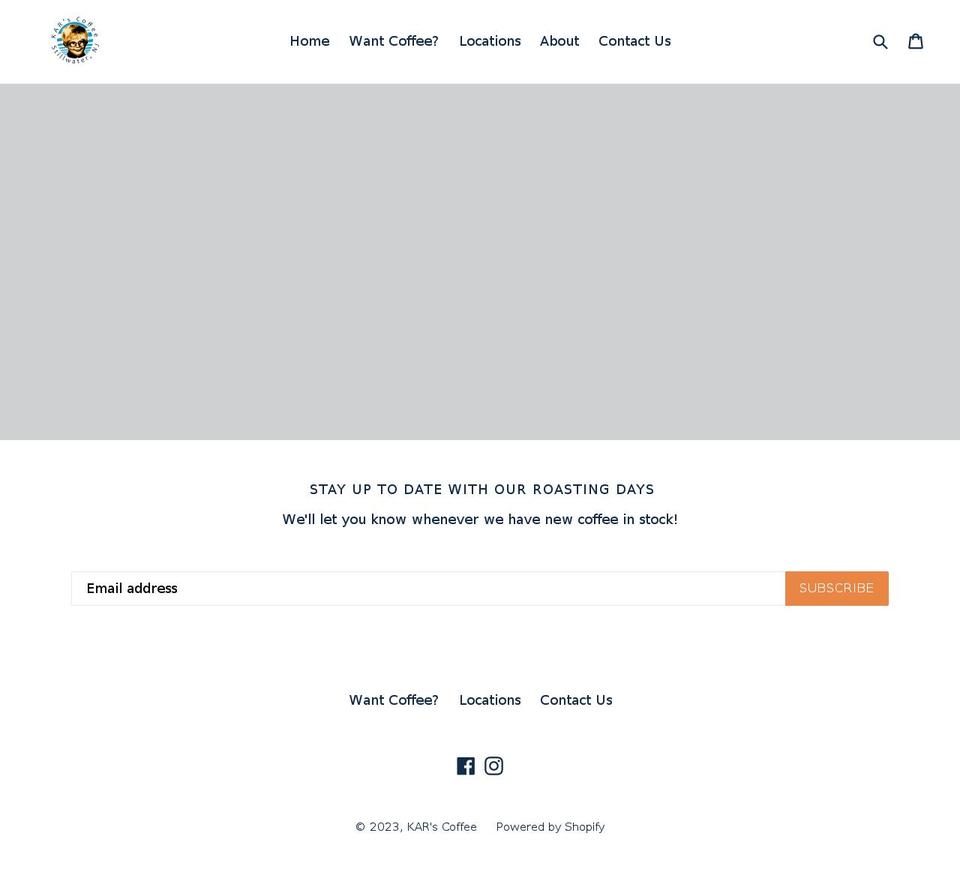 karscoffee.com shopify website screenshot