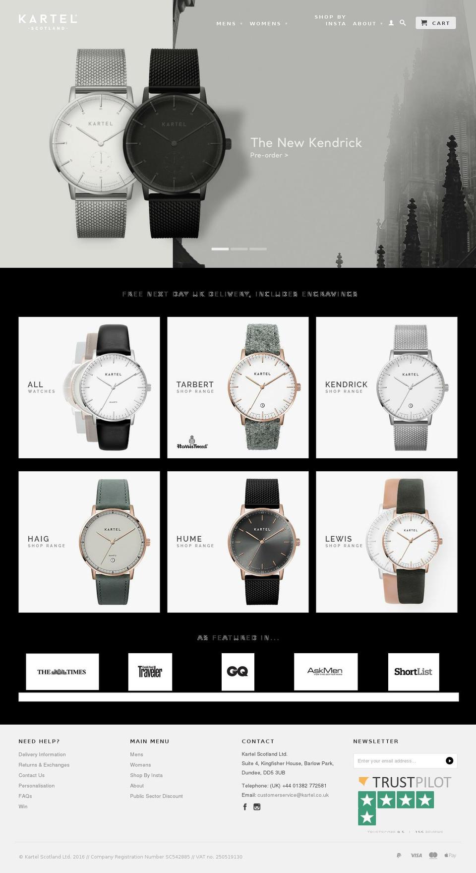 kartel-time.com shopify website screenshot