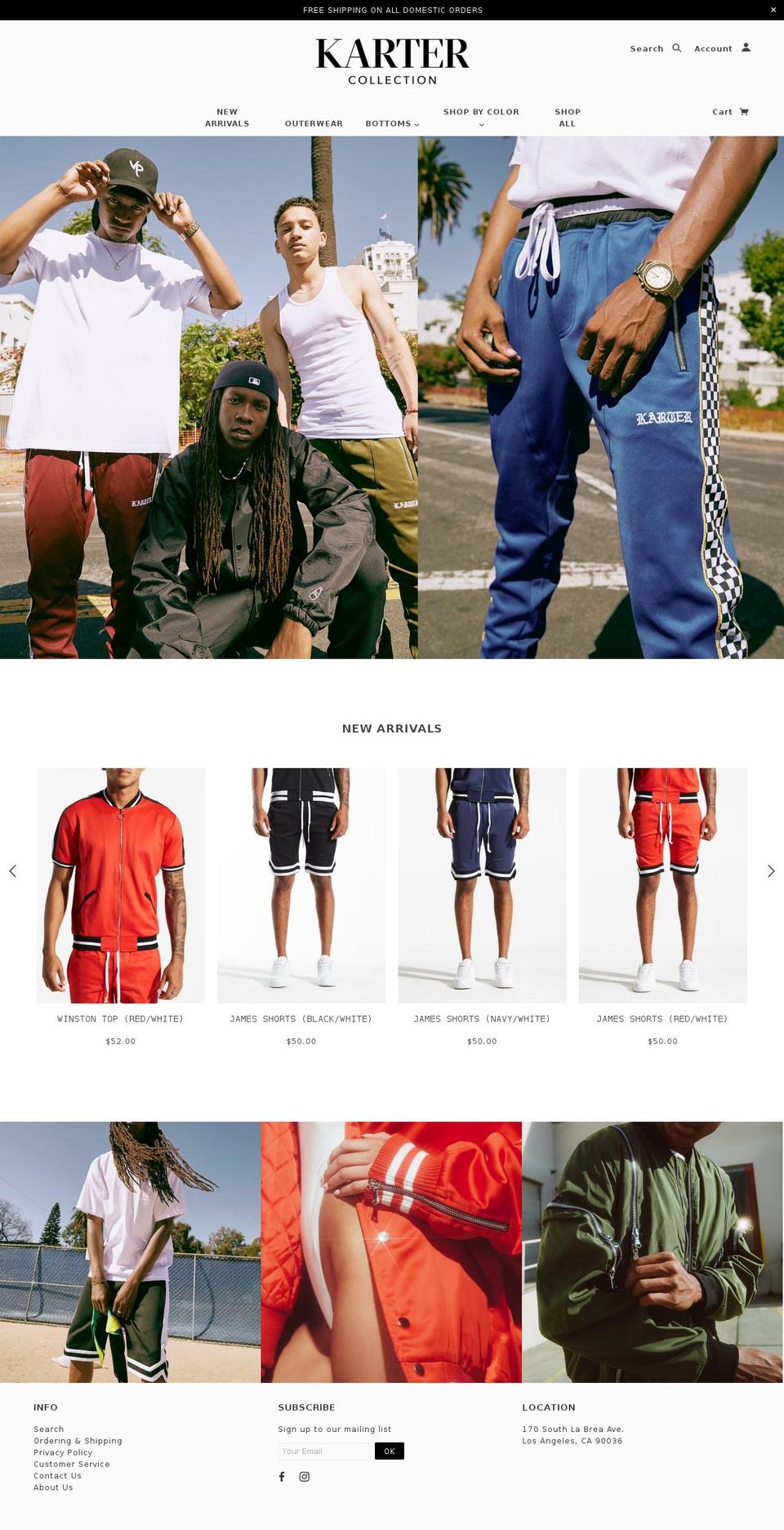 kartercollection.com — Shopify storefront screenshot