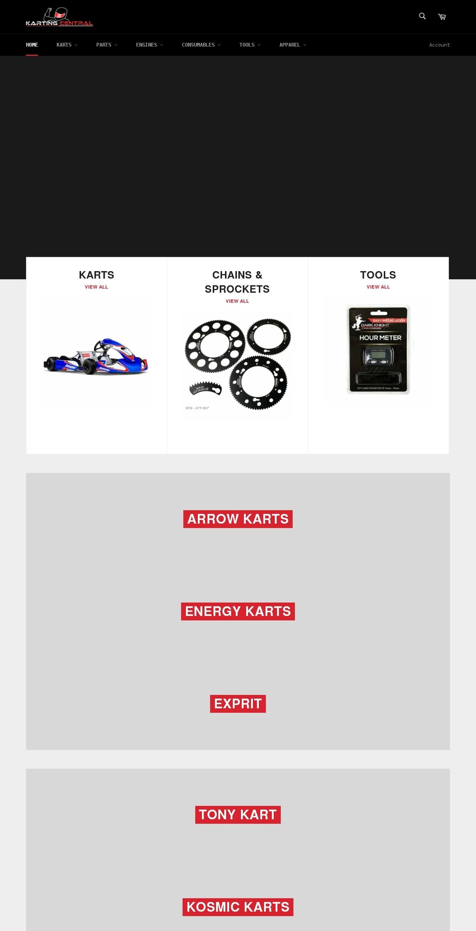 kartingcentral.com.au shopify website screenshot