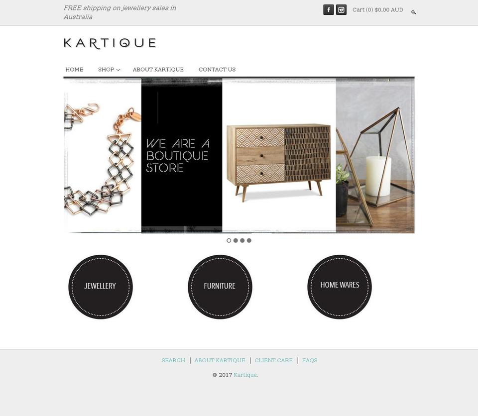 kartique.com.au shopify website screenshot