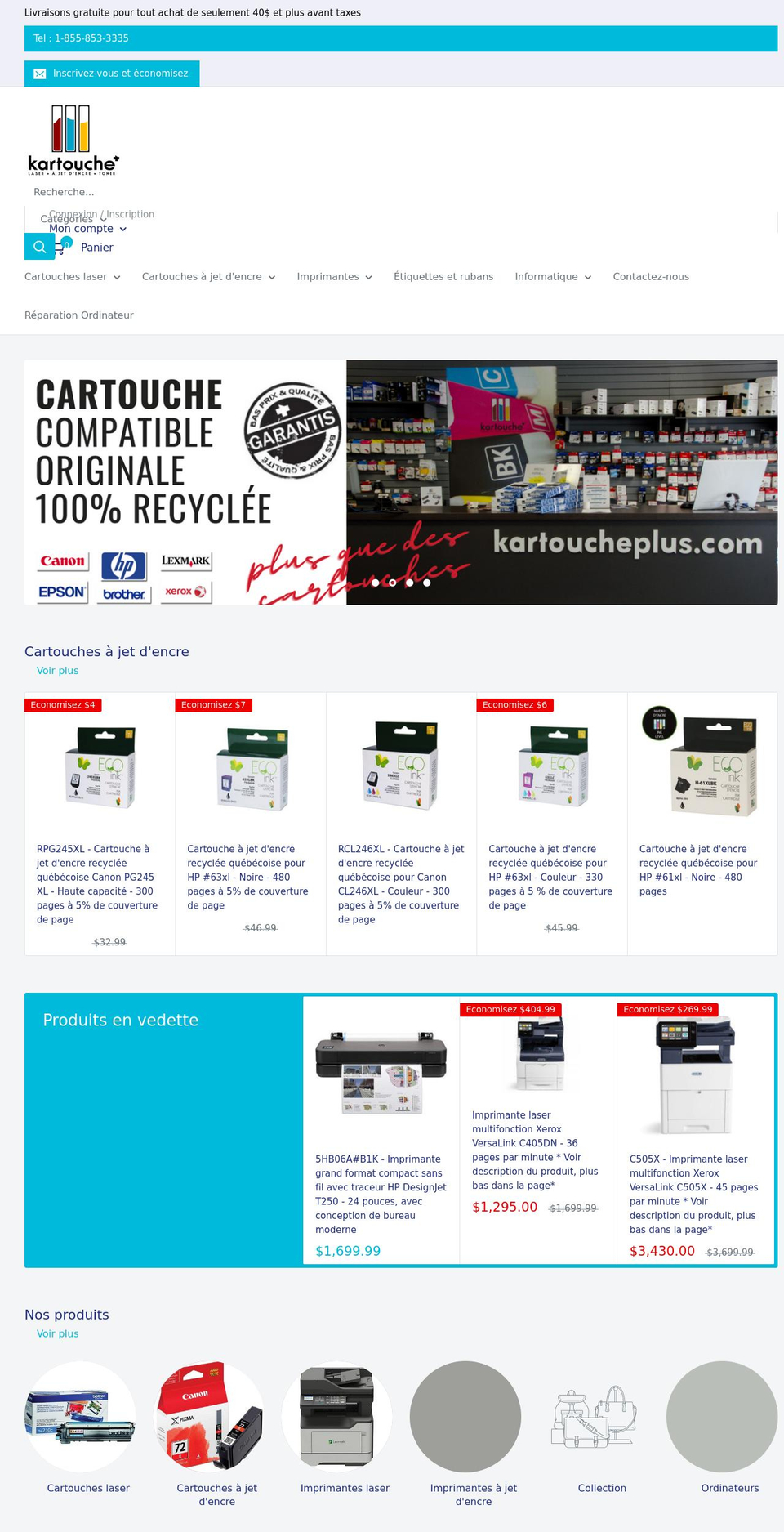 kartoucheplus.com shopify website screenshot