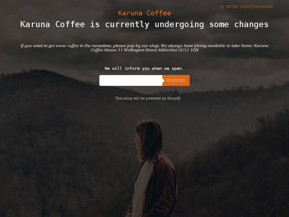 karunacoffee.co.uk shopify website screenshot