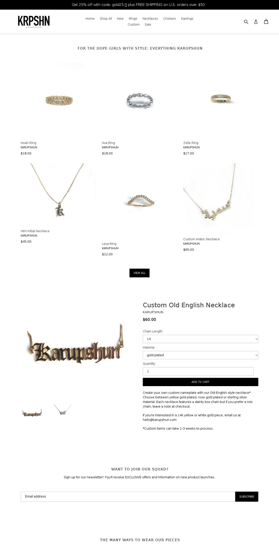karupshun.com shopify website screenshot