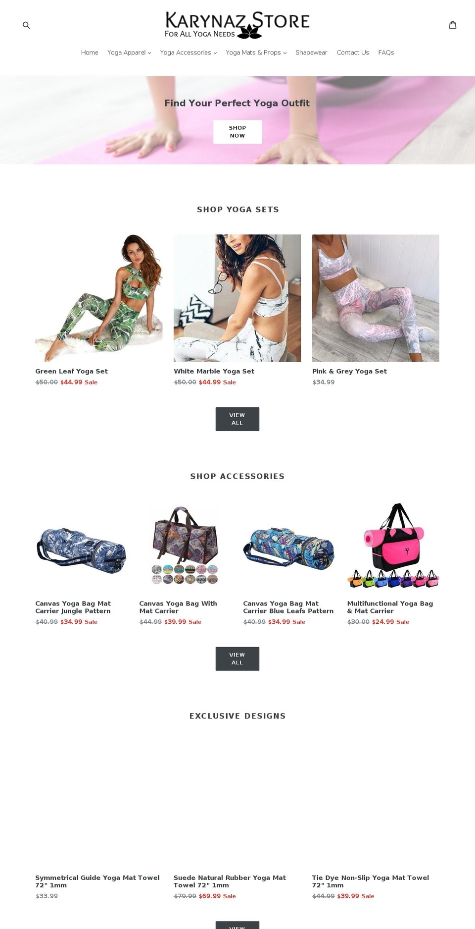 karynazstore.myshopify.com shopify website screenshot