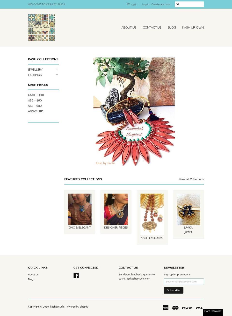 kashbysuchi.com shopify website screenshot