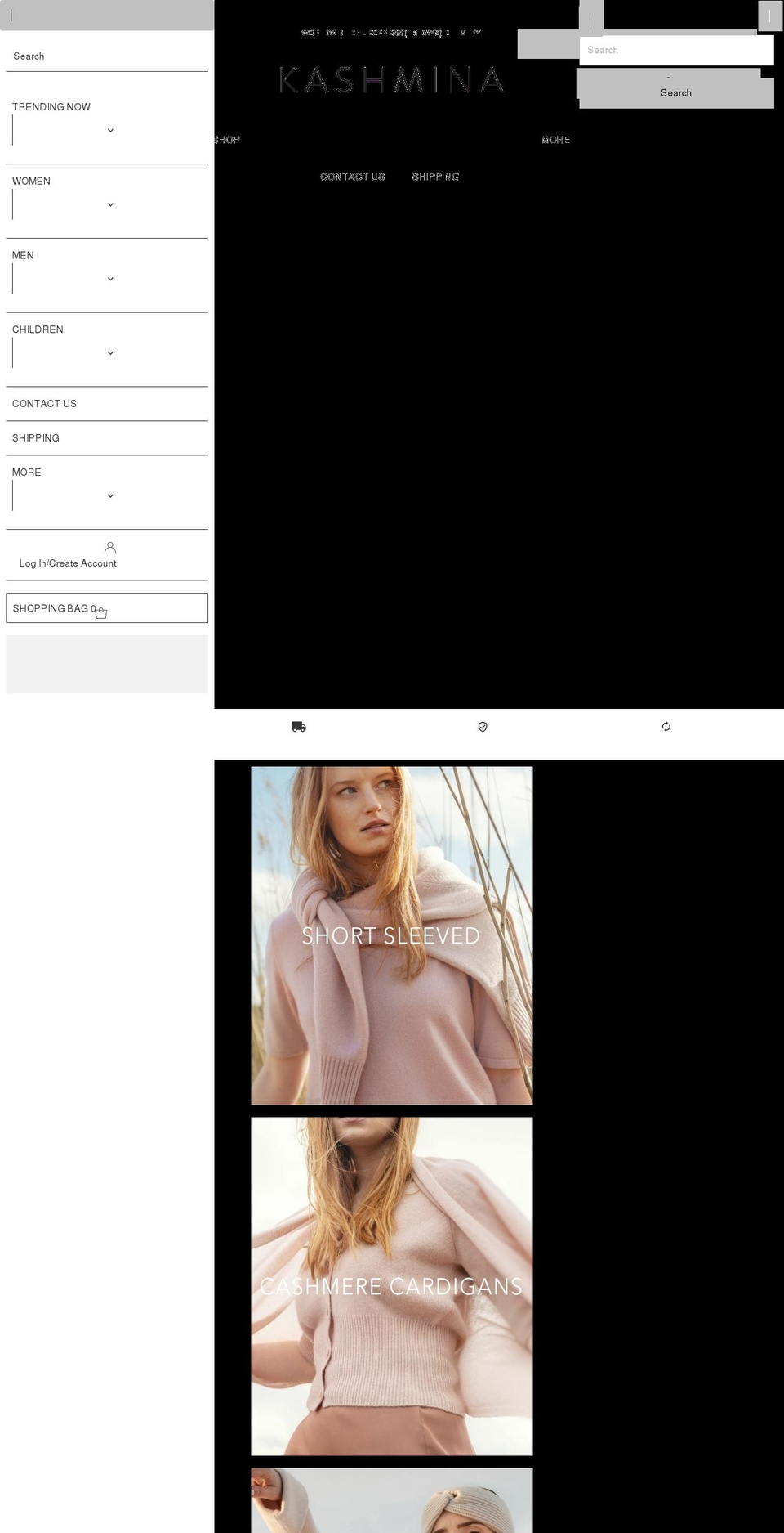 kashmina.com shopify website screenshot