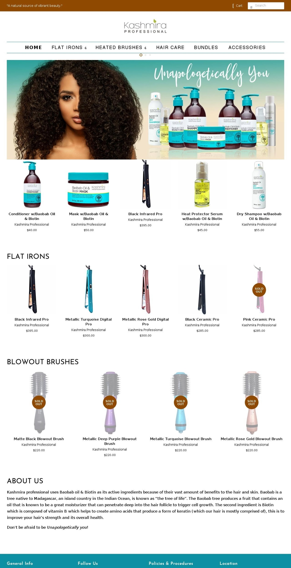 kashmiraprofessional.com — Shopify storefront screenshot