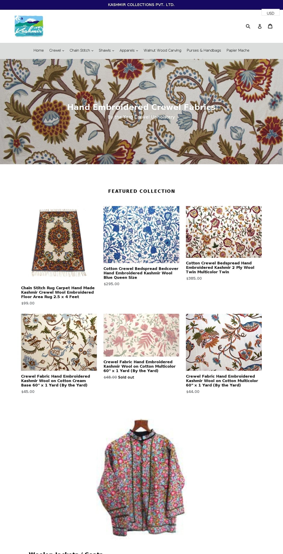 kashmircollections.com — Shopify storefront screenshot