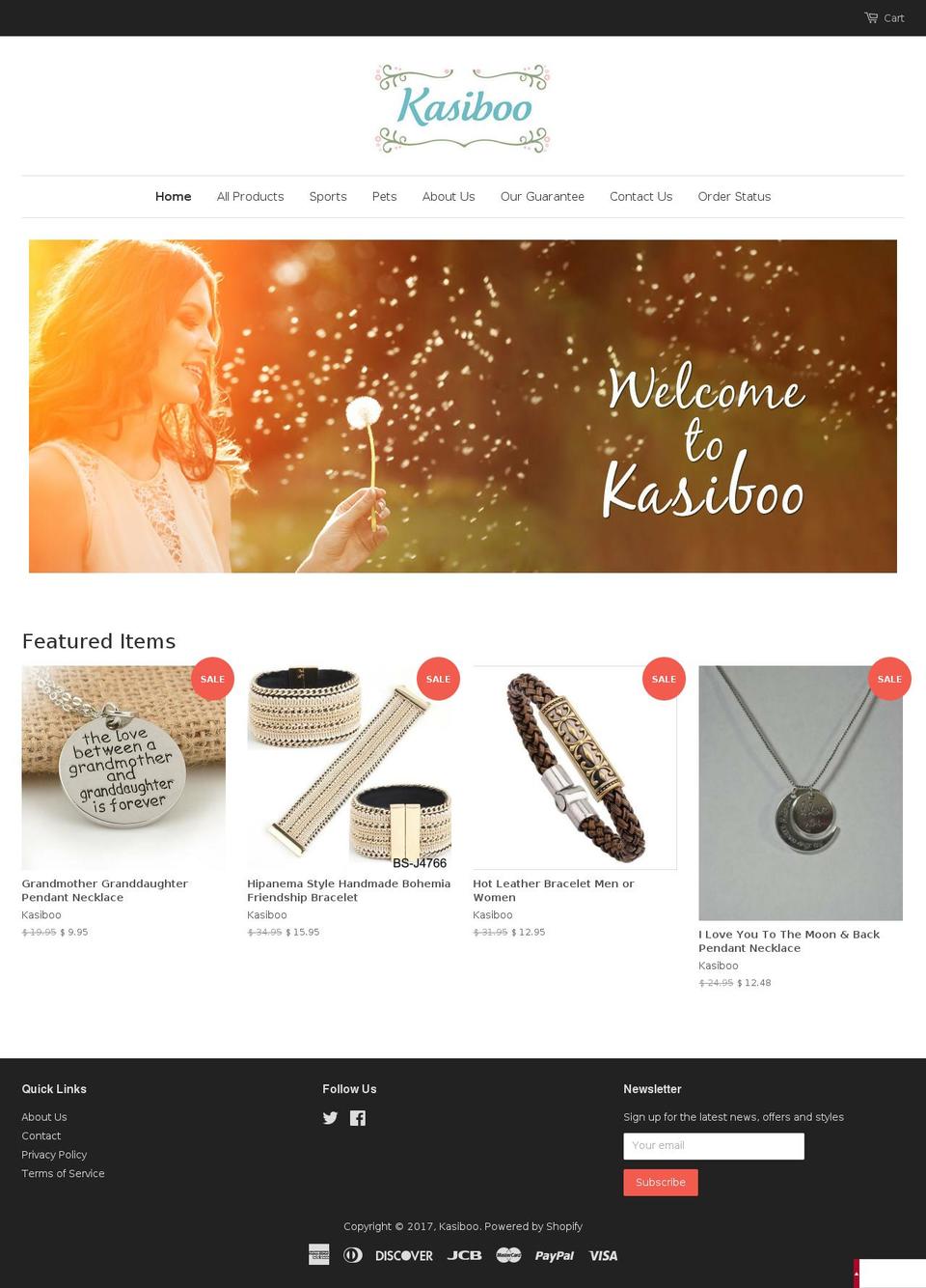 kasiboo.com shopify website screenshot