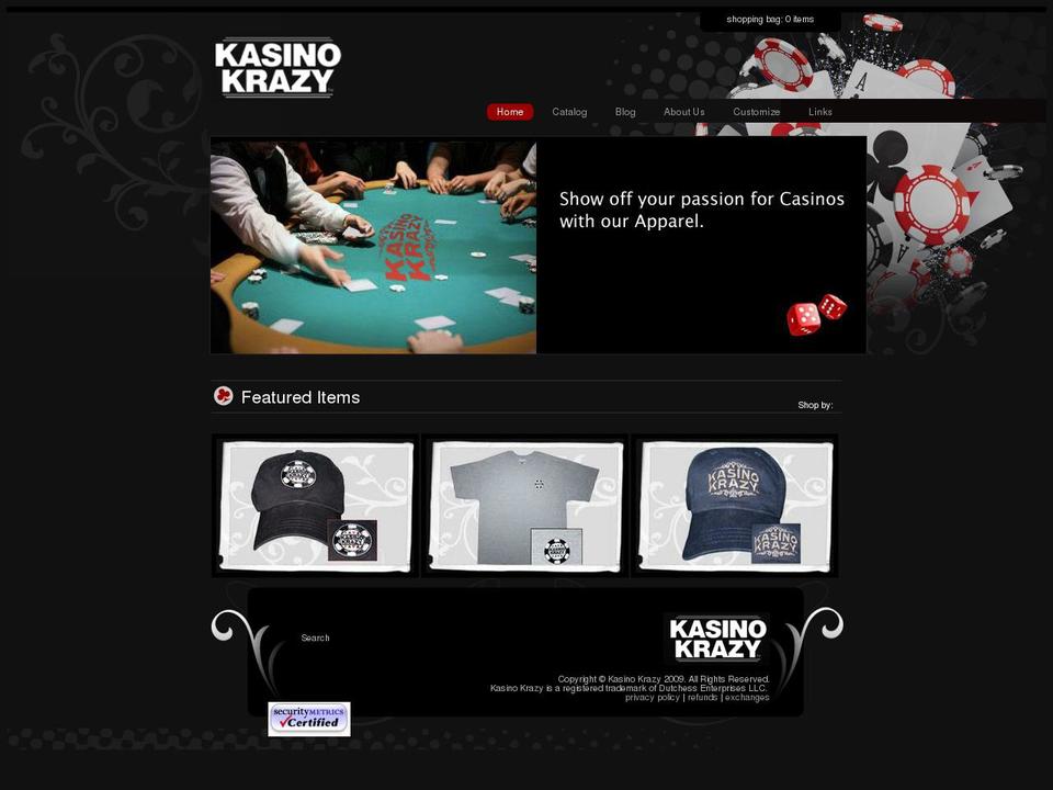 kasinokrazy.com shopify website screenshot