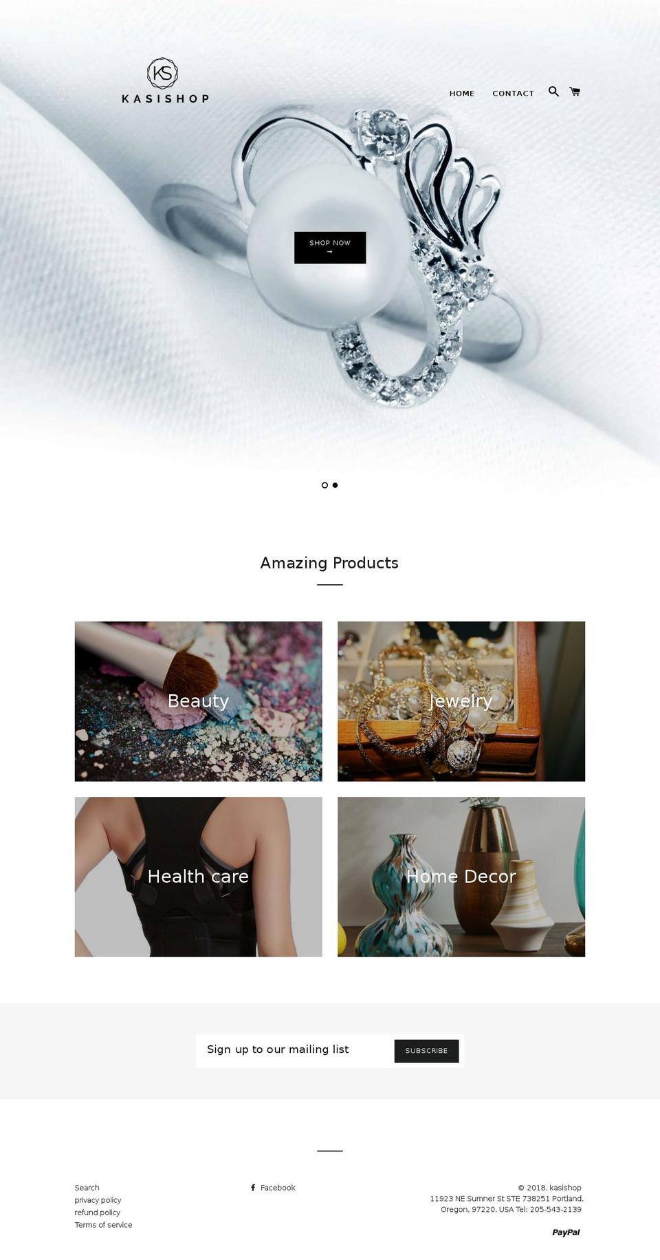 kasishop.com — Shopify storefront screenshot