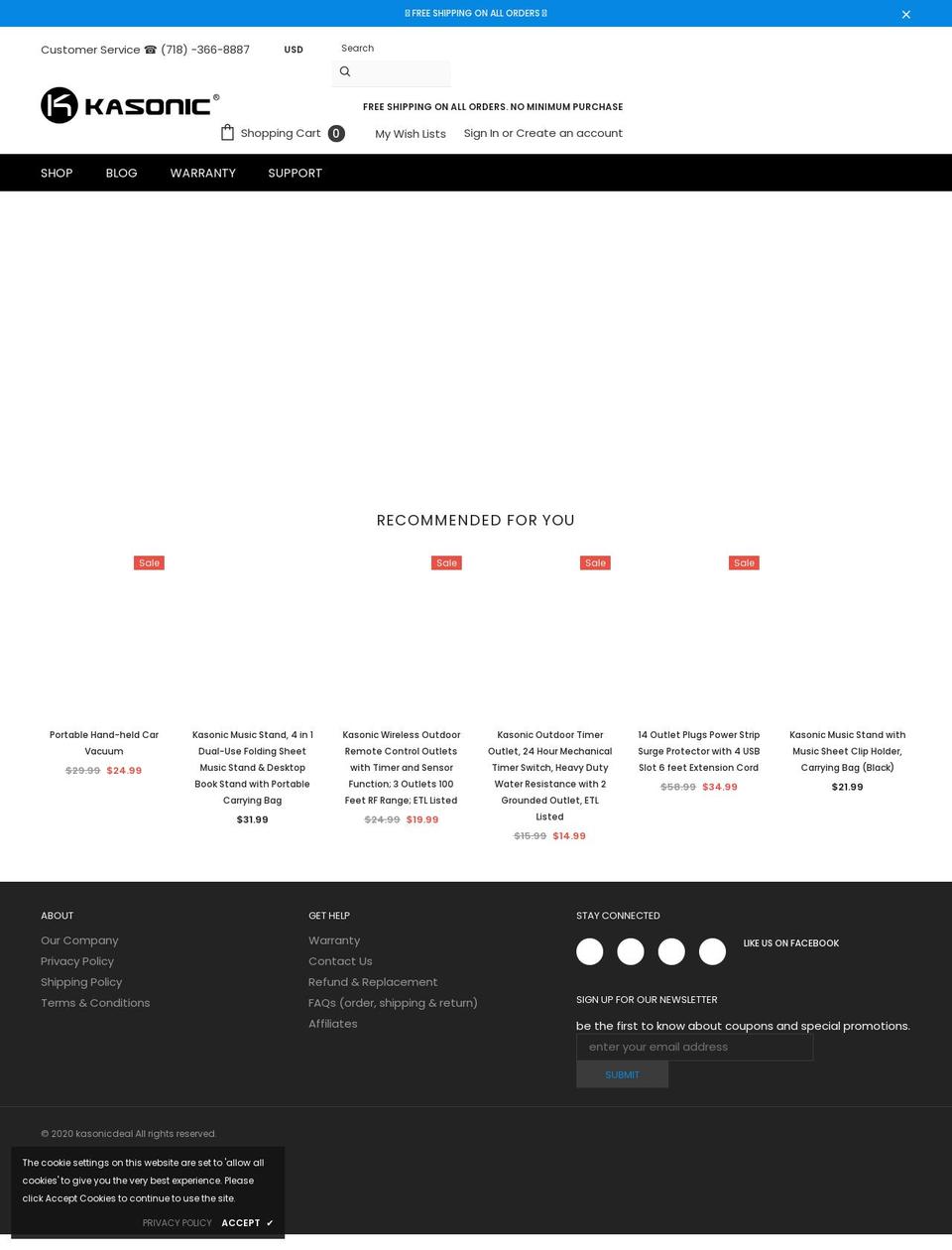 kasonicdeal.com shopify website screenshot