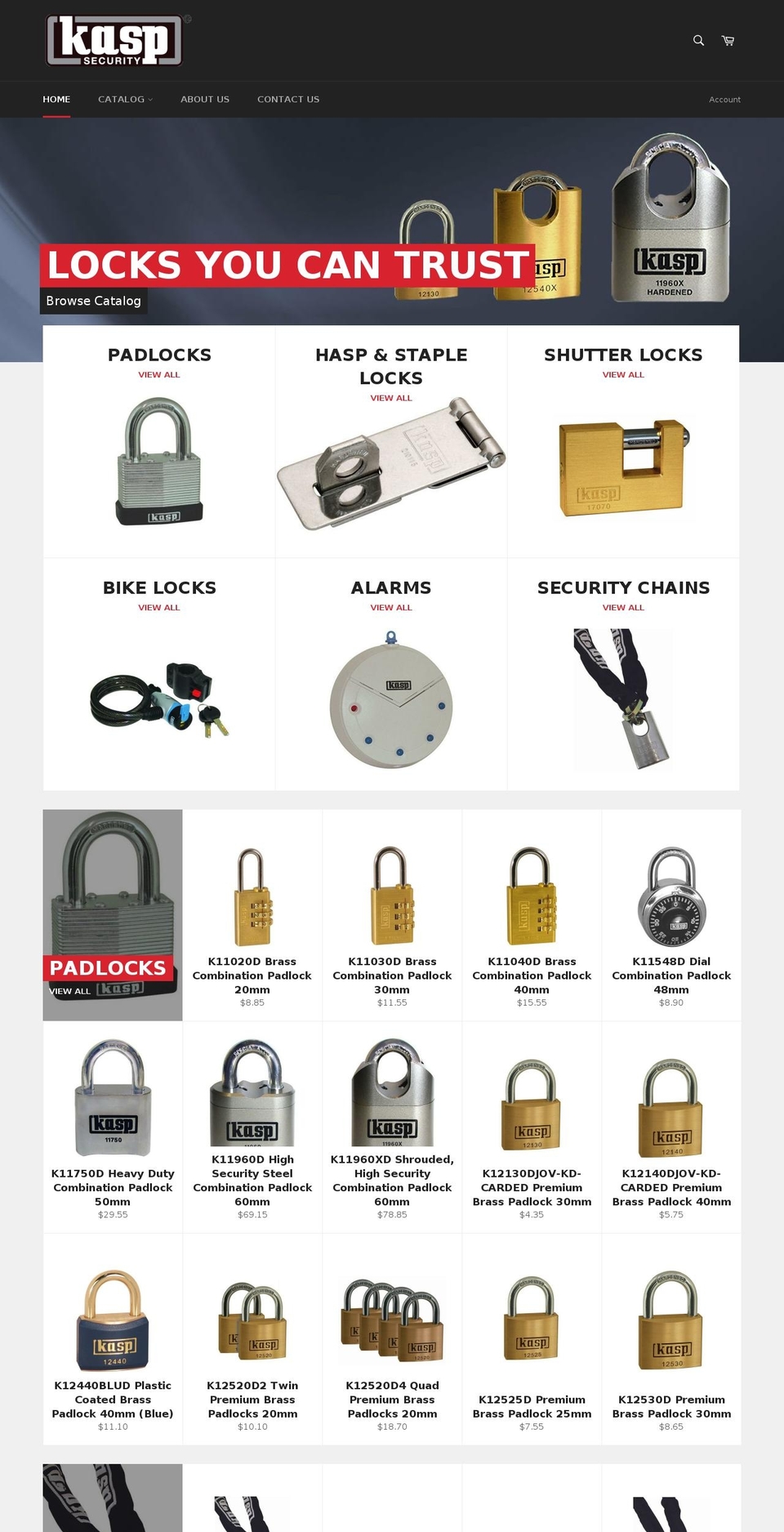 kasp-security.ca shopify website screenshot