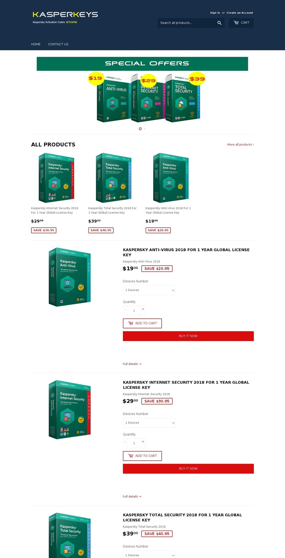 kasperkeys.com — Shopify storefront screenshot