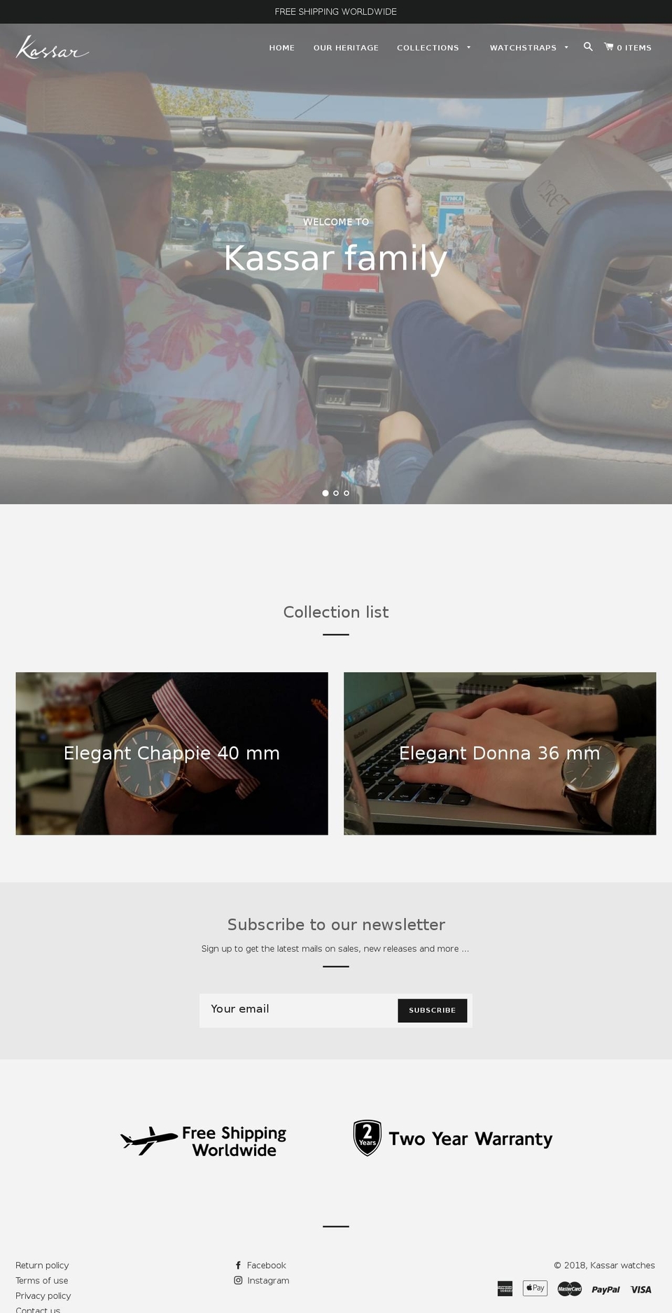 kassarwatches.com — Shopify storefront screenshot