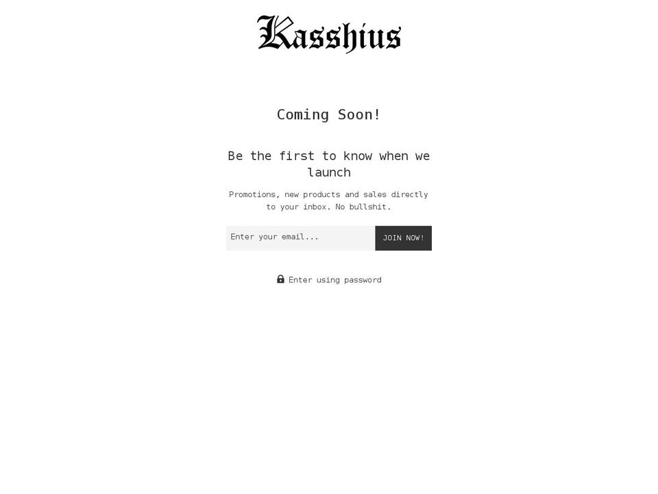 kasshius.com shopify website screenshot
