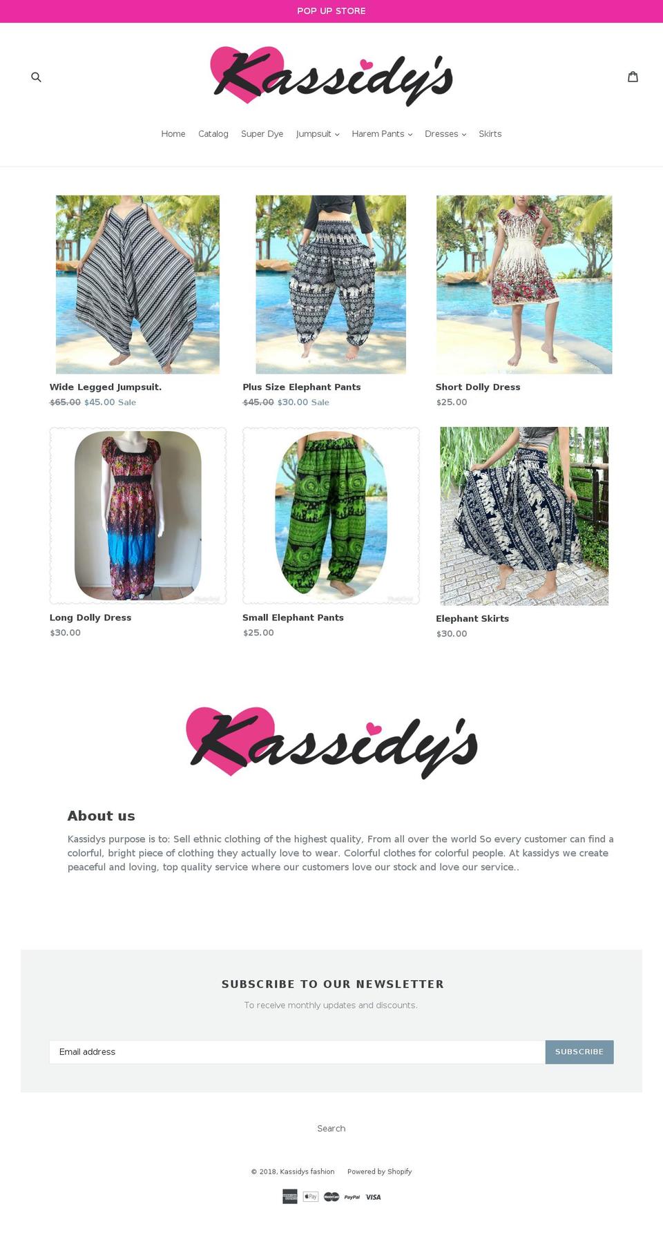 kassidys.com.au shopify website screenshot