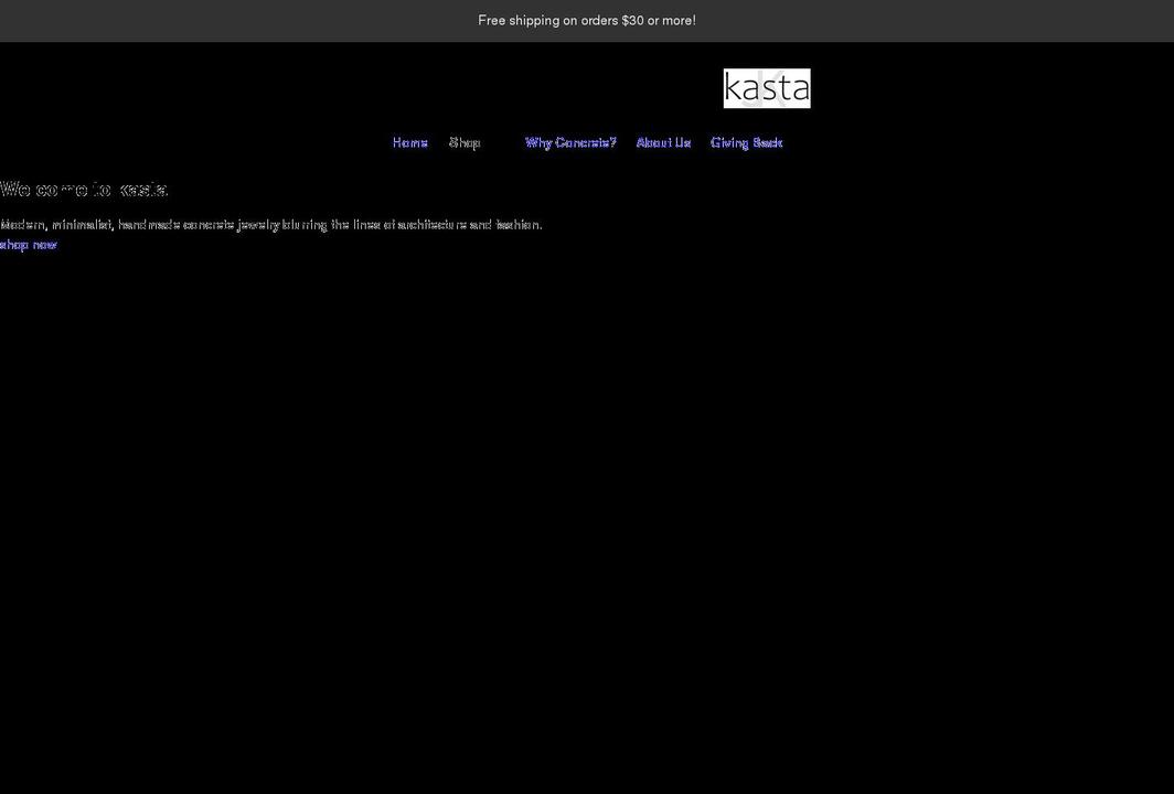 kastadesigns.com shopify website screenshot