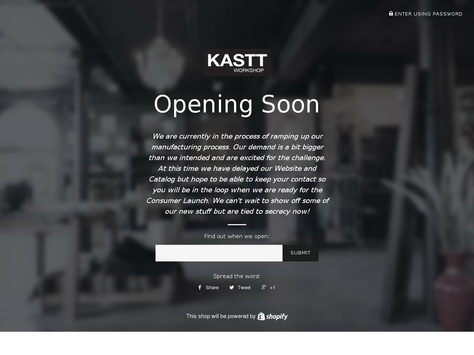 kasttworkshop.com — Shopify storefront screenshot